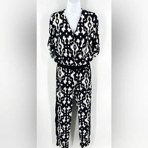 INC International Concepts Black and White Print Jumpsuit